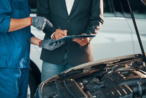 Car repair in auto service